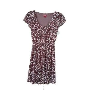 Merona Belted Dress Size XS Cap Sleeves Animal Print Mini Dress Soft Lightweight